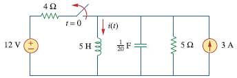 Determine i(t) for t > 0 in the circuit of