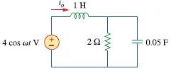 In the circuit of Fig. 9.47, find io when:
(a) Ï‰