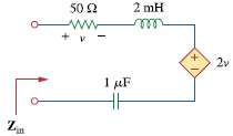 For the circuit in Fig. 9.69, find the input impedance