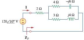 Determine ZT and I for the circuit in Fig. 9.72.