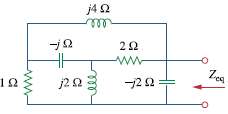 Obtain the equivalent impedance of the circuit in Fig. 9.78.