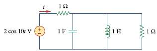 Determine i in the circuit of Fig. 10.50.