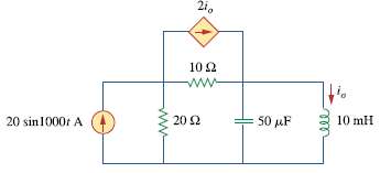 By nodal analysis, find io in the circuit of Fig.