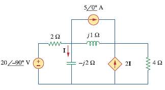 Solve for the current I in the circuit of Fig.