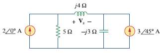 Use nodal analysis to find Vx in the circuit shown