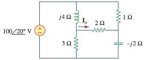 By nodal analysis, obtain current Io in the circuit of