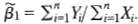 Consider the regression model without an intercept term, Yi =