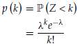 A random variable Z has Poisson distribution If
for k =
