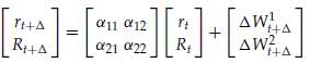 Suppose the (vector) Markov process Xt,has the following dynamics,where the