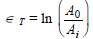 Demonstrate that Equation 6.16, the expression defining true strain, may