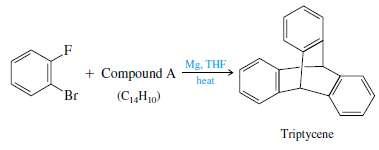The compound triptycene may be prepared as shown. What is
