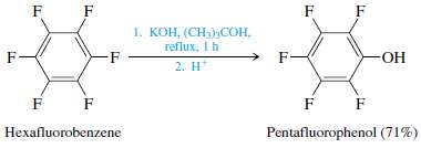 Pentafluorophenol is readily prepared by heating hexafluorobenzene with potassium hydroxide