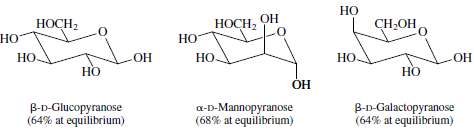 The following are the more stable anomers of the pyranose