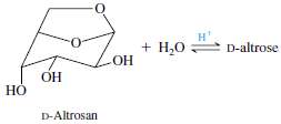 D-Altrosan is converted to D-altrose by dilute aqueous acid. Suggest