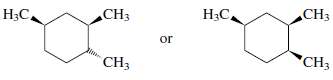 Identify the more stable stereoisomer in each of the following