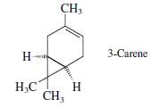 Hydrogenation of 3-carene is, in principle, capable of yielding two