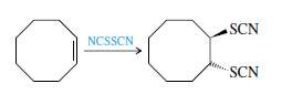 The reaction of thiocyanogen (NPCS±SCPN) with cis-cyclooctene proceeds by anti