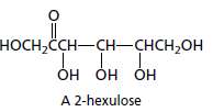 A second category of six-carbon carbohydrates, called 2-hexuloses, has the