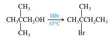 The reaction of 2,2-dimethyl-1-propanol with HBr is very slow and
