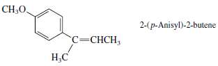 Hydroboration-oxidation of (E)-2-( p-anisyl)-2-butene yielded an alcohol A, mp 60°C,