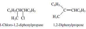 Dehydrohalogenation of the diastereomeric forms of 1-chloro-1,2-diphenylpropane is stereospecific. O