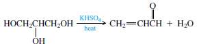 The simplest Î±,Î²-unsaturated aldehyde acrolein is prepared by heating glycerol