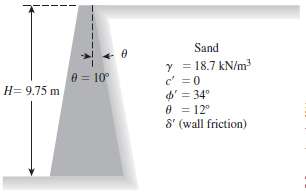 Consider the retaining wall shown in Figure 13.38. The height