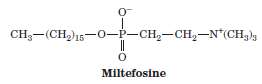 The compound shown below is the antiparasitic drug miltefosine.
(a) Is