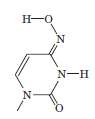Hydroxylamine (NH2OH) converts cytosine to the compound shown below.
With which