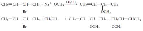 Explain the different products of the following two reactions by