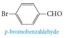 Write an equation for the reaction, if any, of p-bromobenzaldehyde