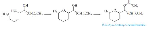 (5R,6S)-6-Acetoxy-5-hexadecanolide is a pheromone that attracts certain disease-carrying mosquitoes 