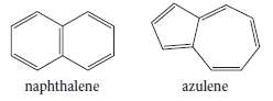 Naphthalene is colorless, but its isomer azulene is blue. Which