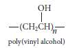 The structure of poly(vinyl alcohol) is shown below. This polymer