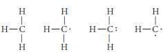 Consider each of the following highly reactive carbon species. What