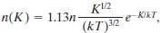 In Fig. 43-10, the equation for n(K), the number density