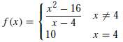 Show that the function
has a removable discontinuity at x =