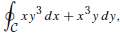 Use Green's Theorem to evaluate the line integral around the
