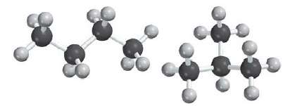 The following compounds have the same molecular formulas (C4H10). Which