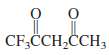 The compound 1,1,1-trifl uoroacetylacetone (tfa) is a bidentate ligand:
It forms