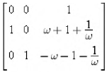 Find the eigenvalues of the matrix
where Ï‰ = e2Ï€i/3.