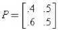 Consider the transition matrix
(a) Calculate x(n) for n = 1,