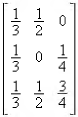 Find the steady-state vectors of the following regular transition matrices:
(a)
(b)
(c)