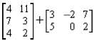 Perform matrix arithmetic in 3a-f. If a particular operation is