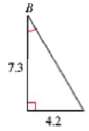 For each triangle, find the measure of the labeled angle.
a.
b.
c.
