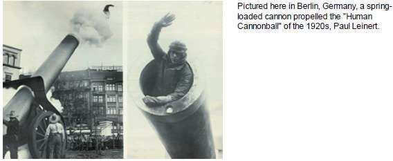 Gonzo, the human cannonball, is fired out of a cannon
