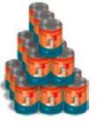 Jessica arranges a display of soup cans as shown.
a. List