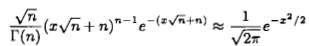 Stirling's Formula (derived in Exercise 1.28), which gives an approximation