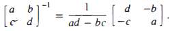 Inverse of the 2 ( 2 Matrix: Verify that the