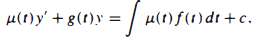 Lagrange's Adjoint Equation: The integrating factor method, which was an